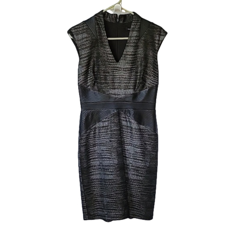 Ellen Tracy Little Black Gray Dress Size 2 EUC